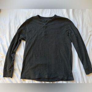 Rhone dark gray waffle Henley